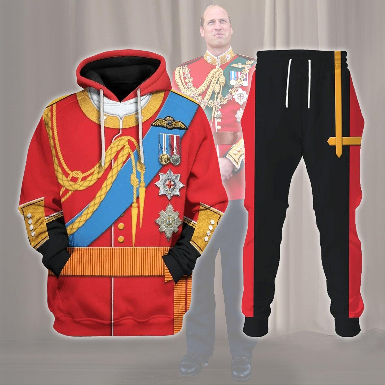 Prince William, Duke of Cambridge Costume Hoodie Sweatshirt T-Shirt Tracksuit