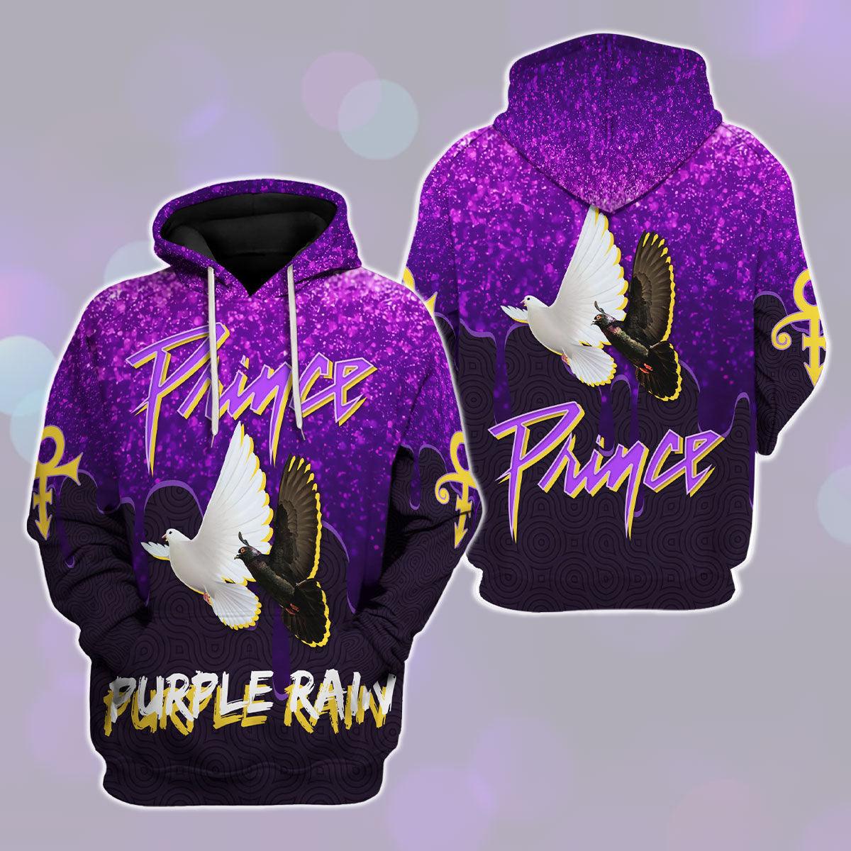 Purple Rain Doves Unisex Pullover Hoodie, Sweatshirt, T-Shirt