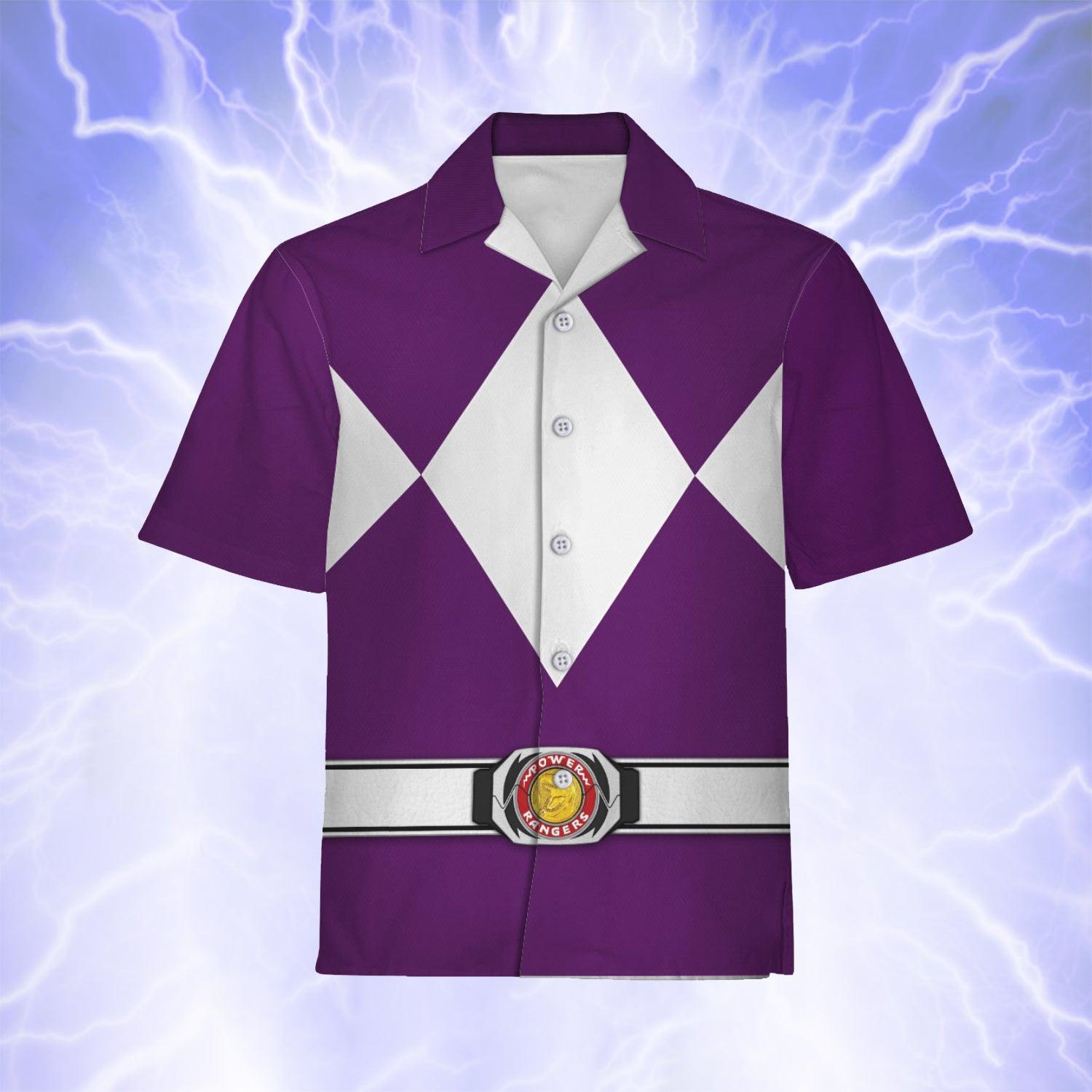 Purple Ranger Mighty Morphin Hawaiian Shirt Beach Shorts