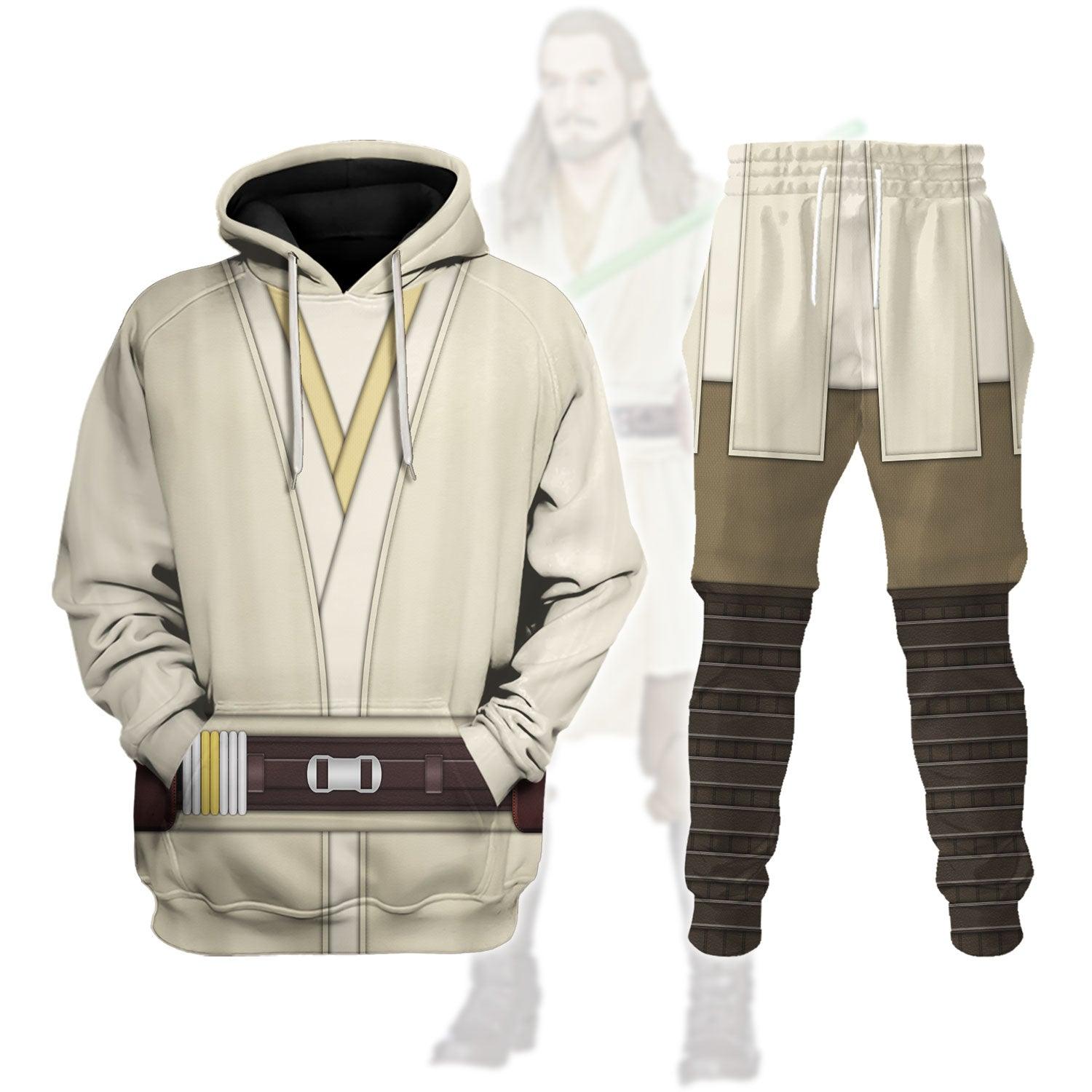 Qui-Gon Jinn’s Jedi Robes Costume Hoodie Sweatshirt T-Shirt Sweatpants