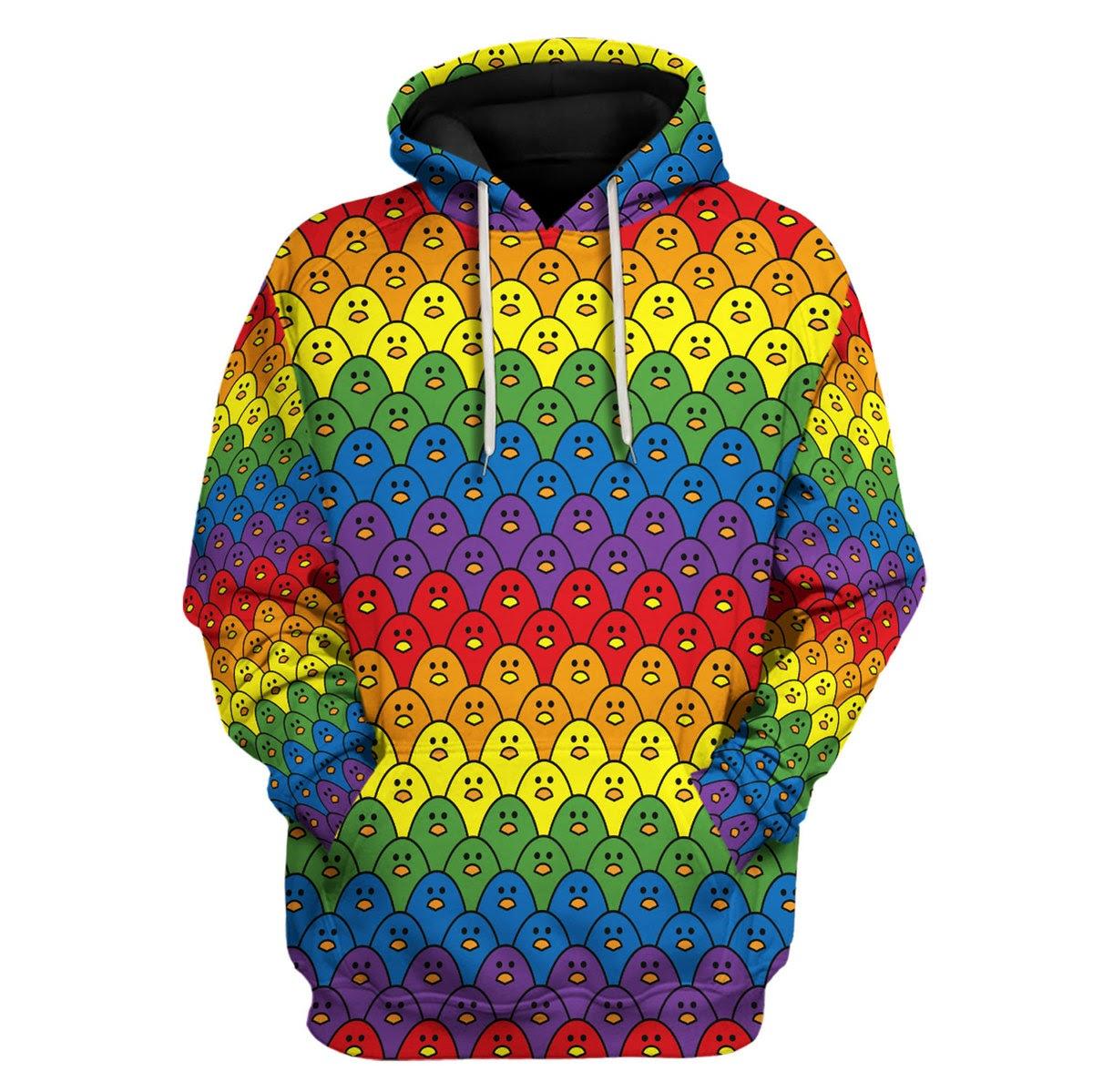 Rainbow Chick LGBT Hoodie Sweatshirt T-Shirt Apparel