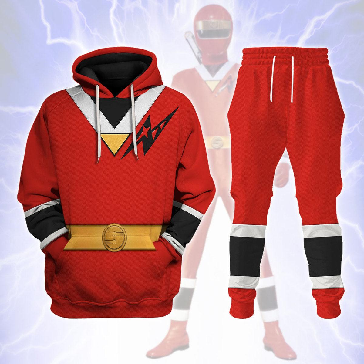 Red Aurico Ranger Hoodies Sweatshirt T-shirt Hawaiian Sweatpants