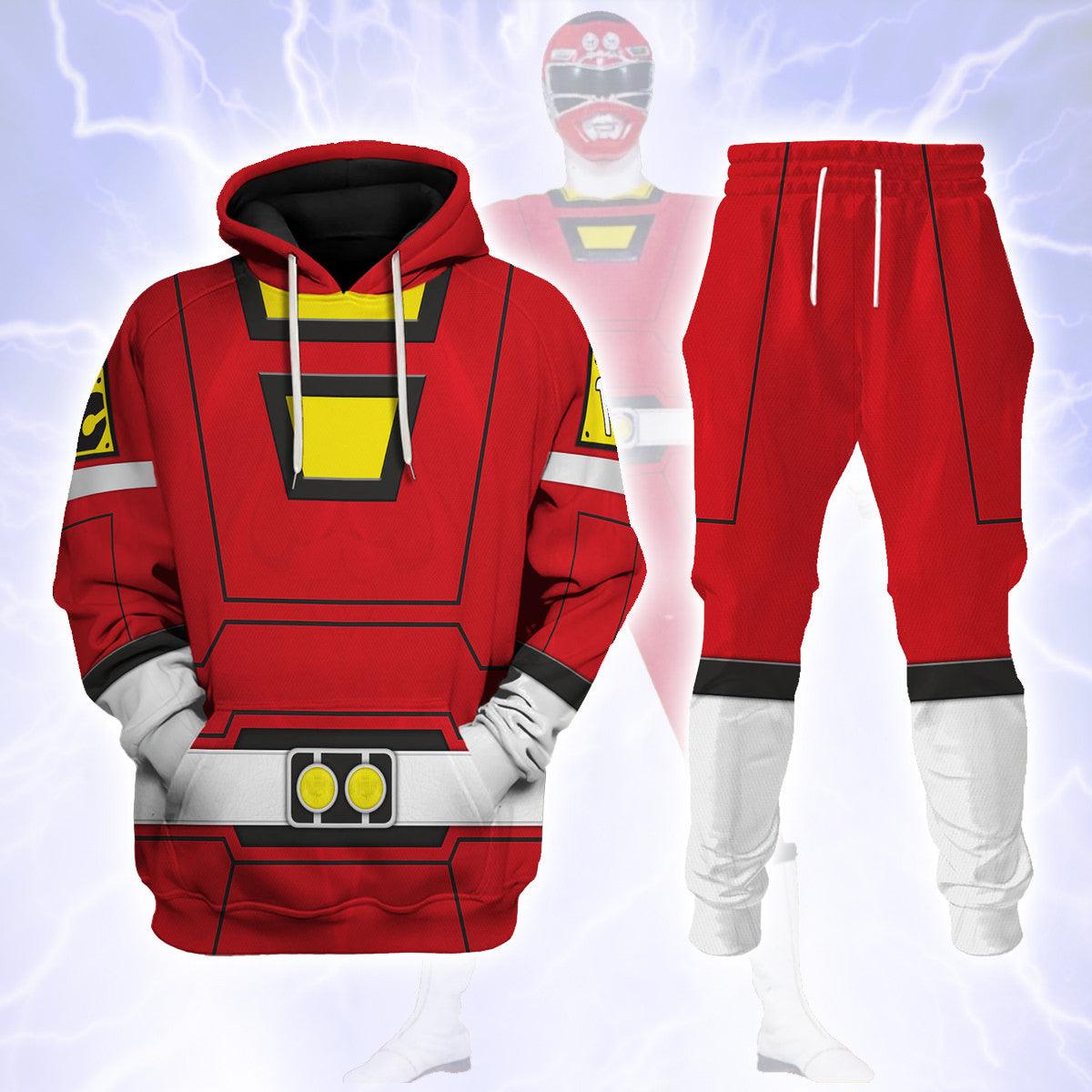 Red Power Rangers Turbo Hoodies Sweatshirt T-shirt Hawaiian Tracksuit