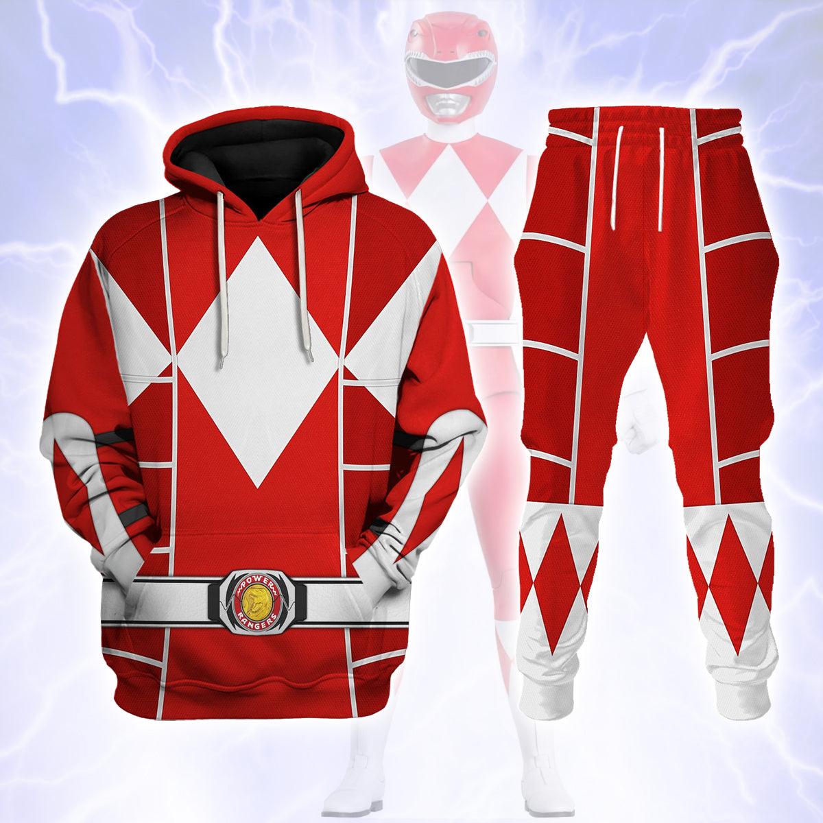 Red Ranger Mighty Morphin Cosplay Hoodies Sweatshirt T-shirt Hawaiian