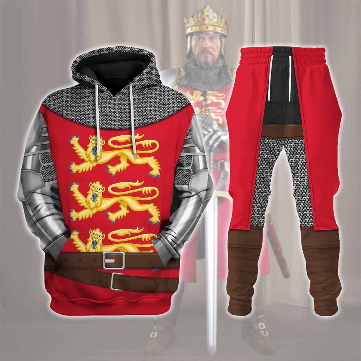 Richard The Lionheart Knight A Royal Heraldry Costume Hoodie Sweatshirt T-Shirt Tracksuit