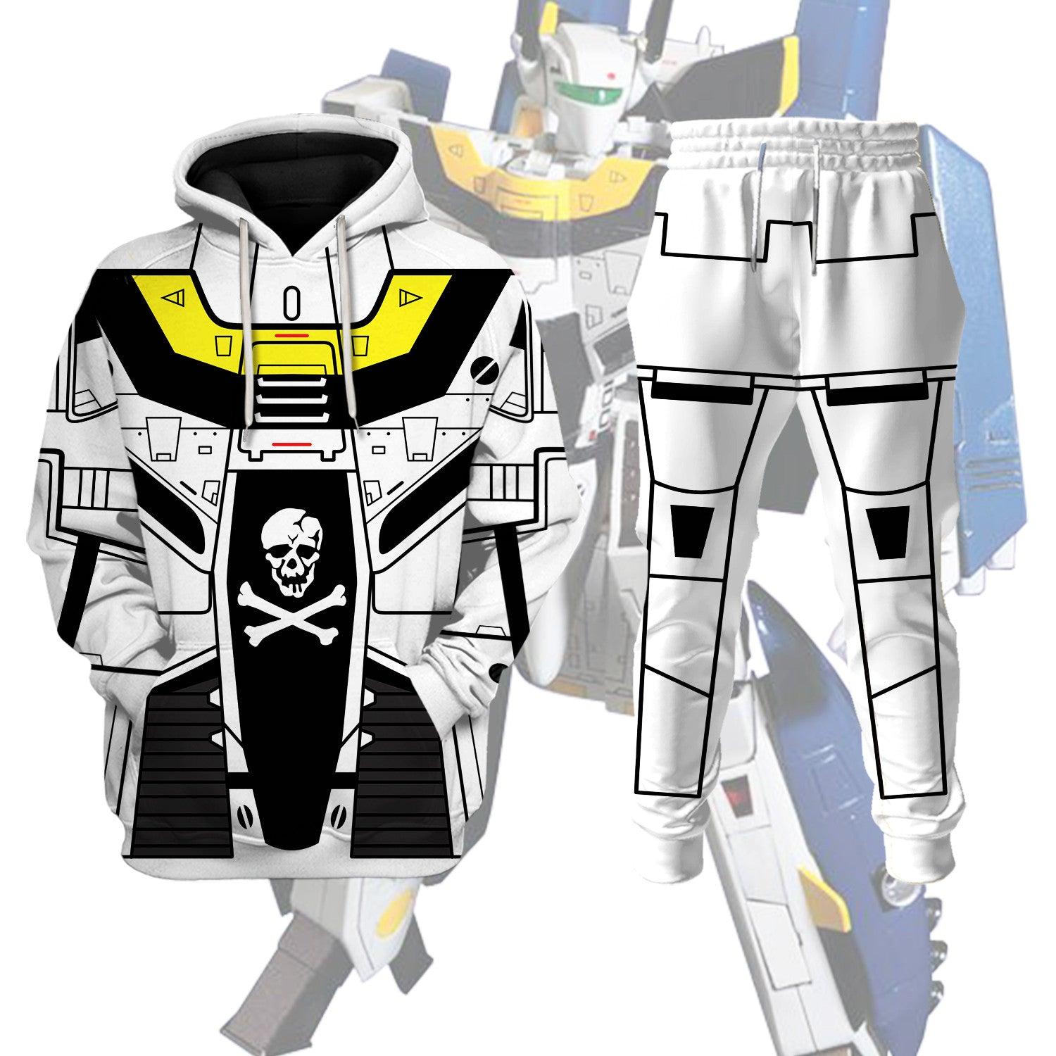 Robotech Skull One Valkyrie Costume Hoodie Sweatshirt T-Shirt Tracksuit