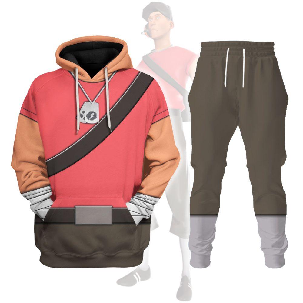 Scout TF2 Costume Hoodie Sweatshirt T-Shirt Tracksuit