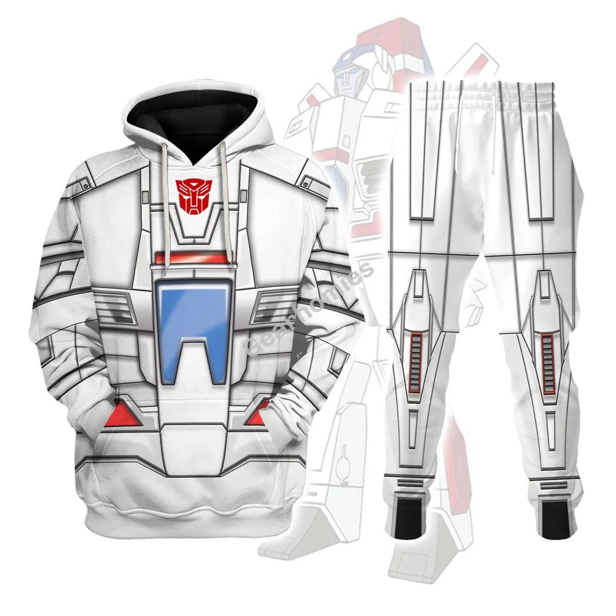 Skyfire Jetfire G1 Transfomers Robot Costume Hoodie Sweatshirt T-Shirt Tracksuit