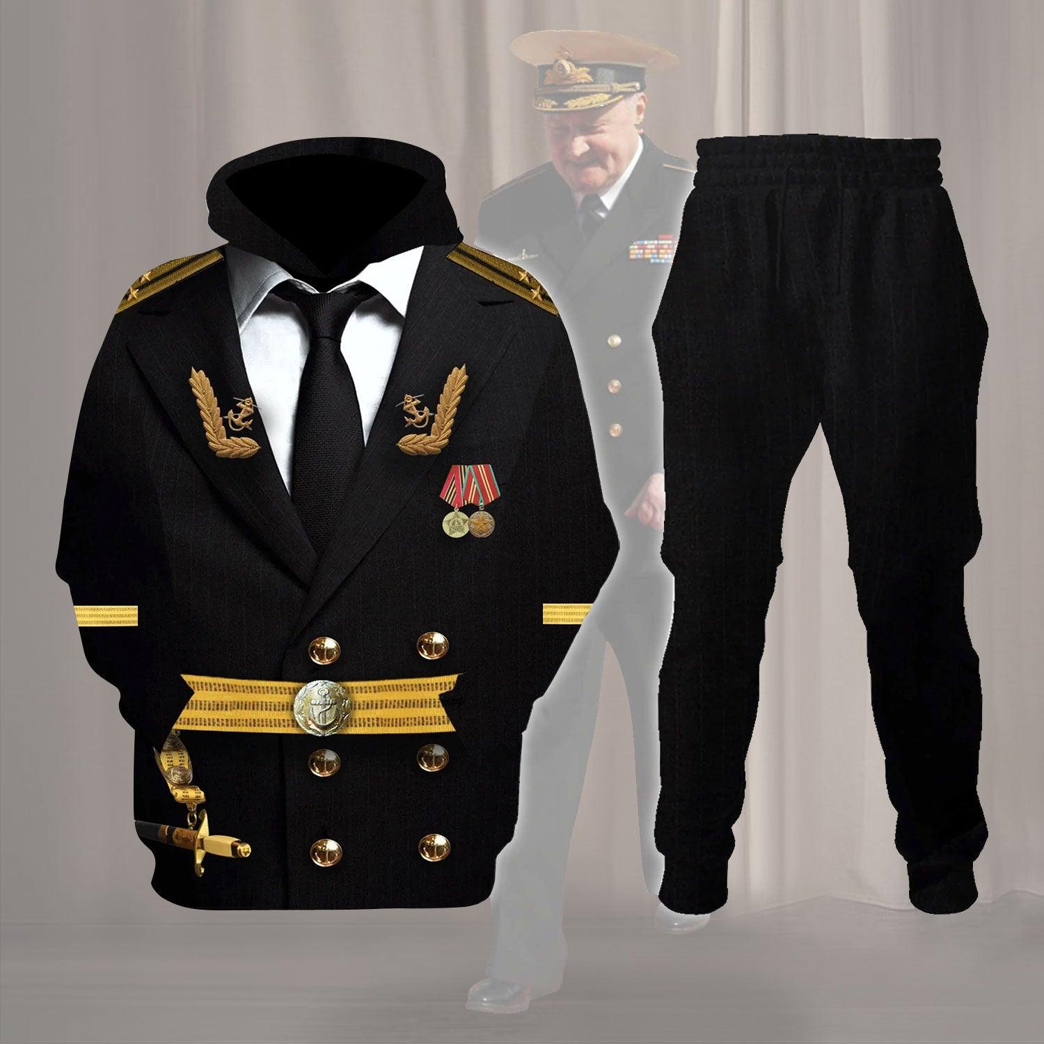 Soviet Naval Captain Costume Hoodie Sweatshirt T-Shirt Tracksuit