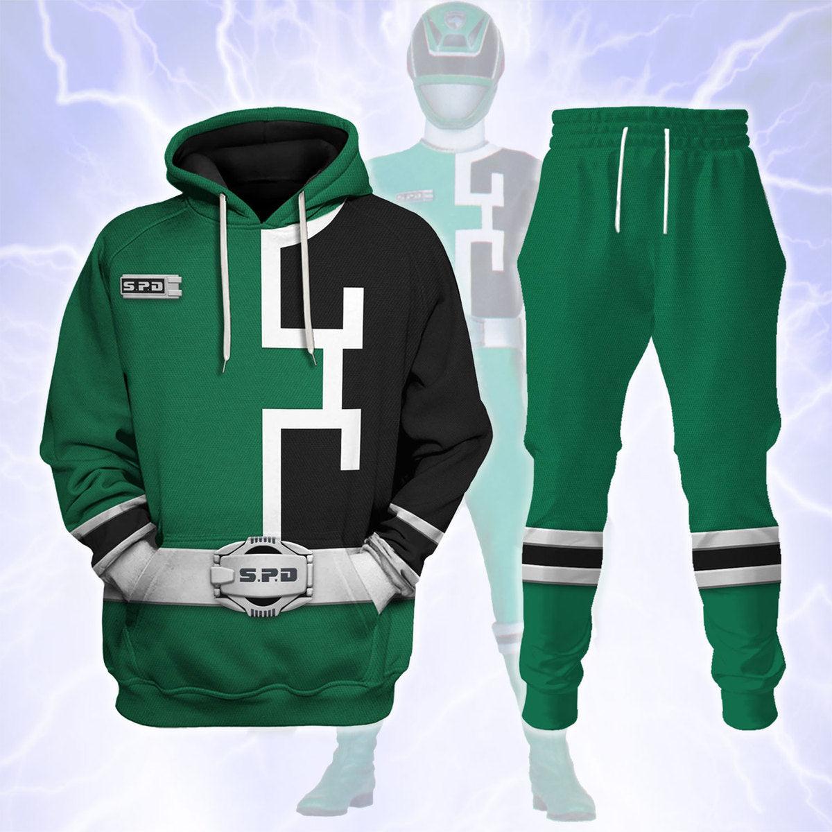 S.P.D Green Ranger Hoodies Sweatshirt T-shirt Sweatpants Hawaiian Tracksuit