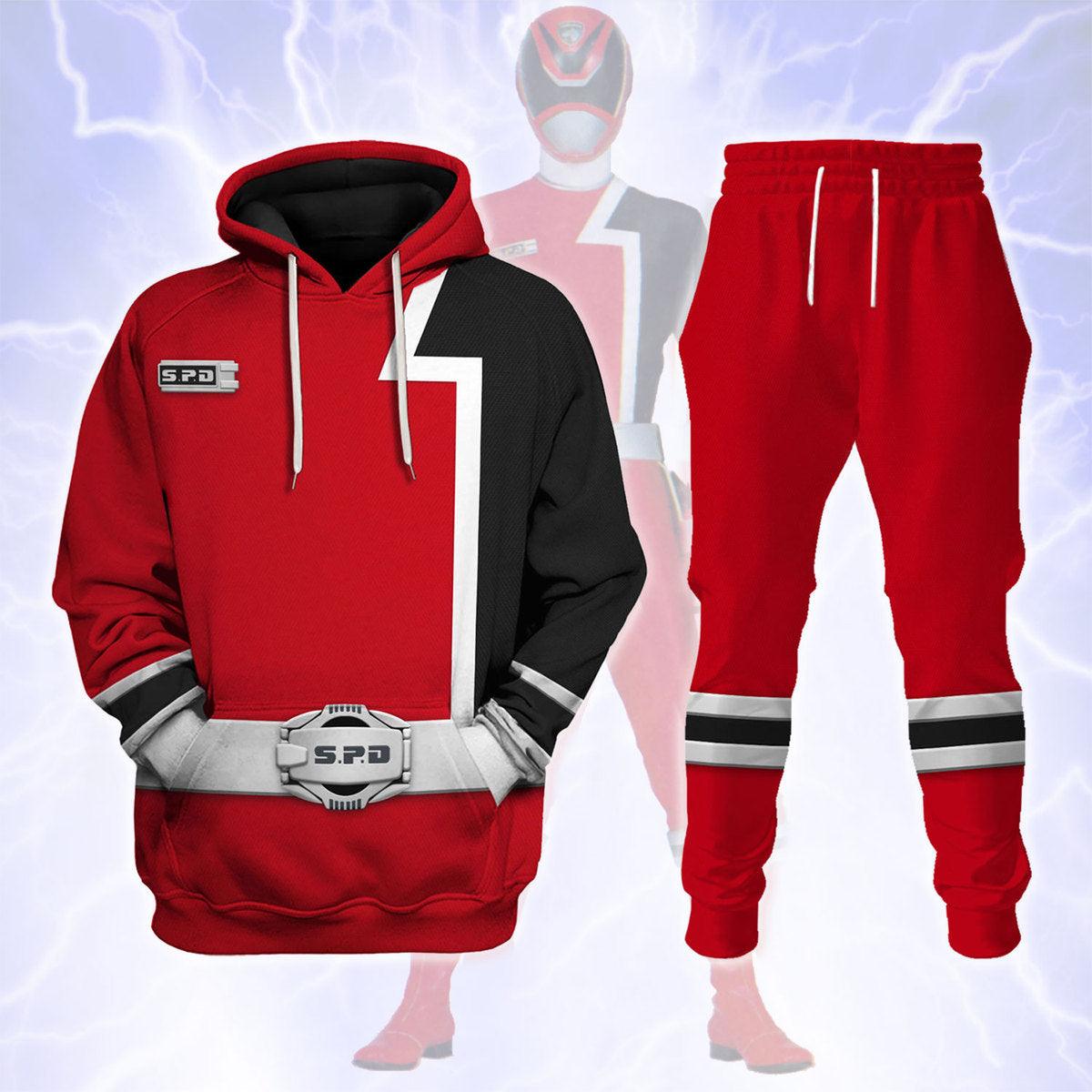 S.P.D Red Ranger Hoodies Sweatshirt T-shirt Sweatpants Hawaiian Tracksuit