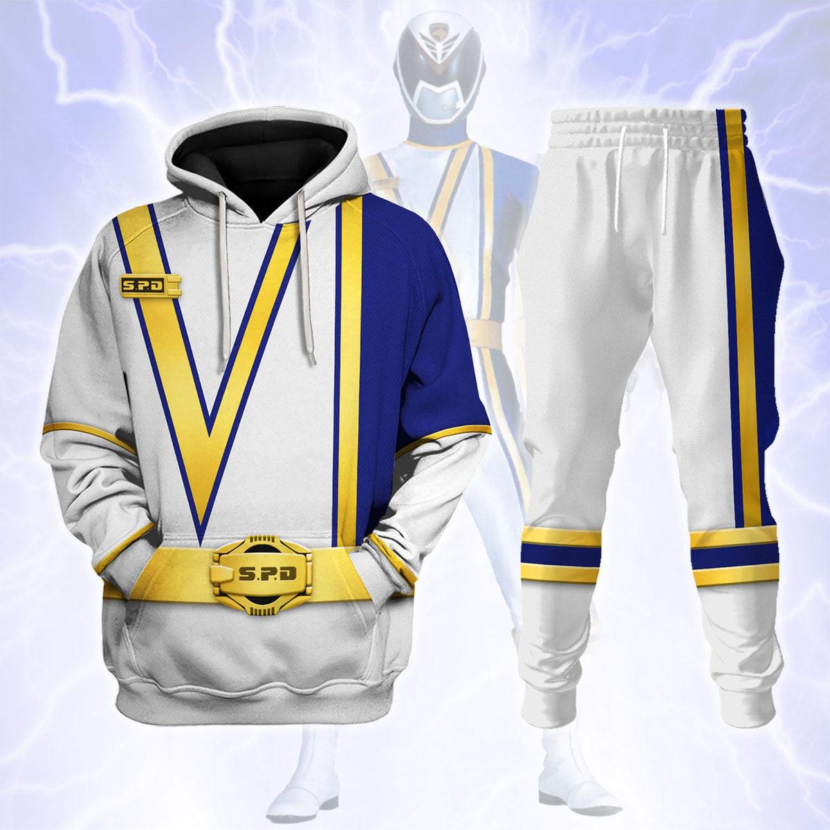 S.P.D White Ranger Hoodies Sweatshirt T-shirt Sweatpants Hawaiian Tracksuit