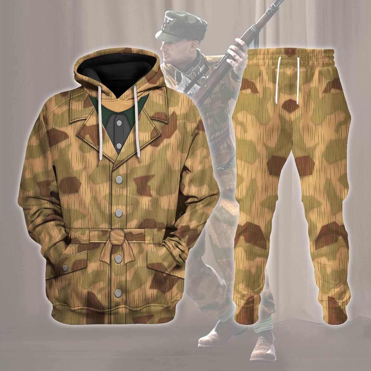 Sumpftarnmuster Swamp Pattern German World War II Camouflage Patterns Costume Hoodie Sweatshirt T-Shirt Tracksuit