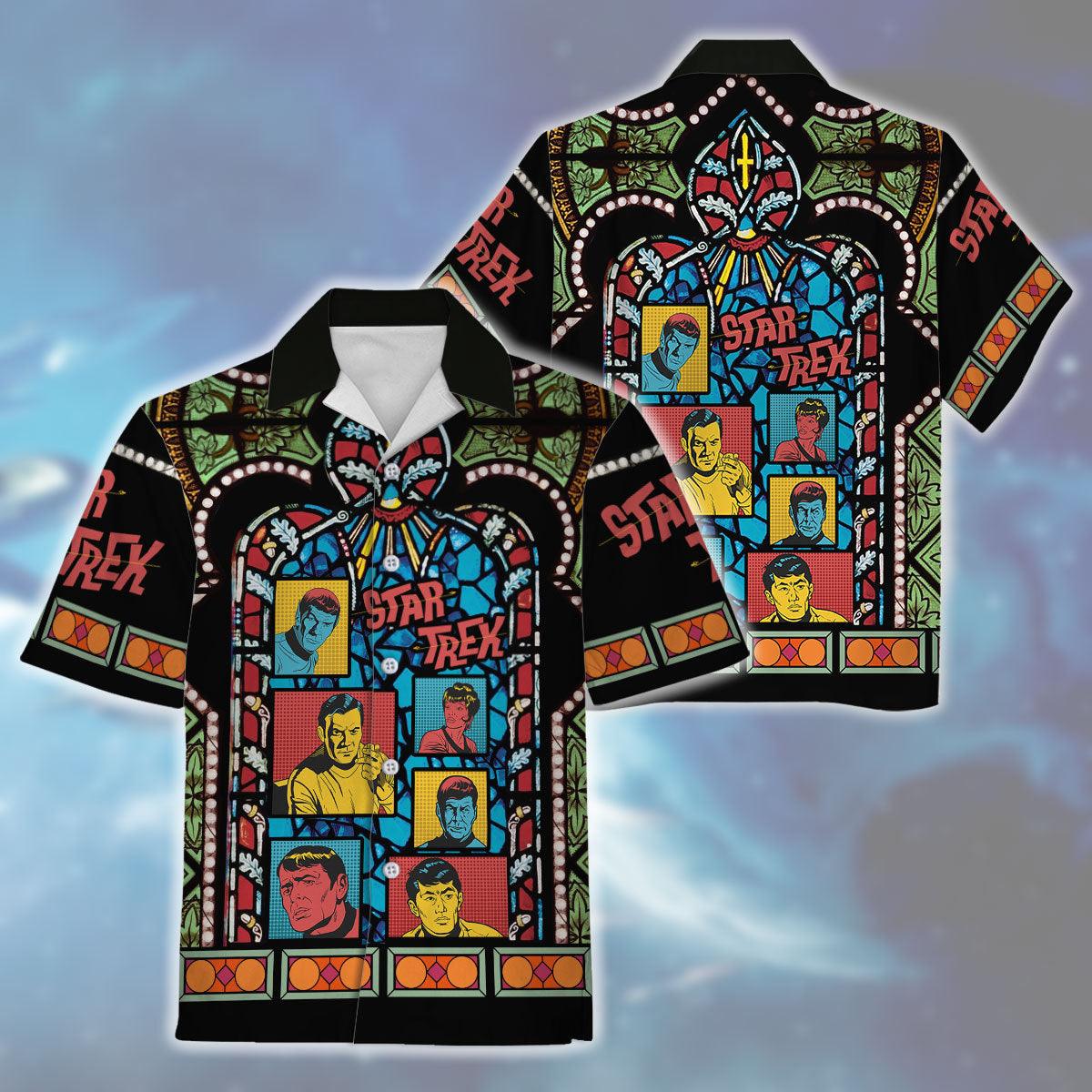 The Original Series Retro Character Squares Stained Glass Hawaiian Shirt