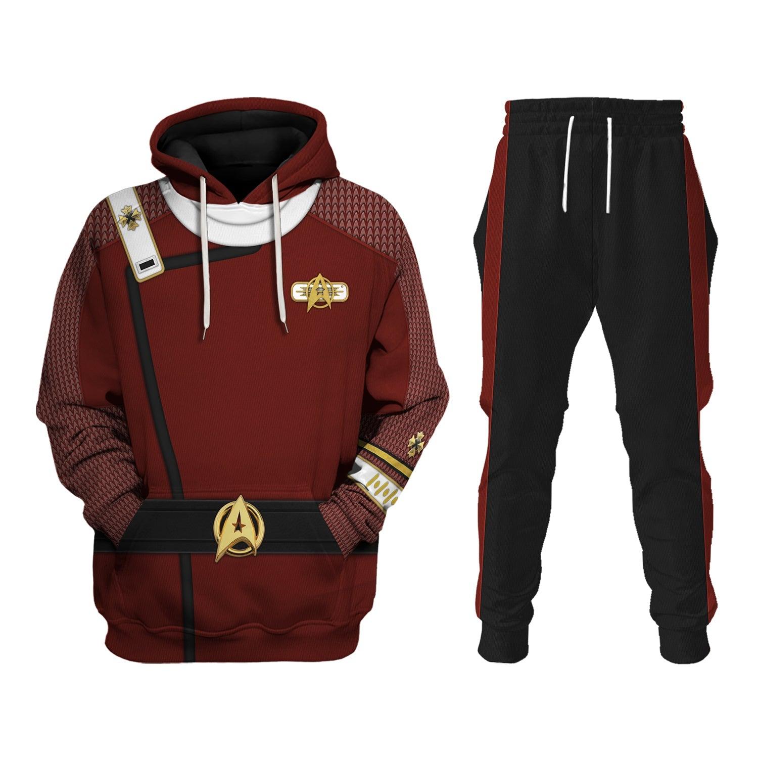 The Star Trek Admiral Pike Costume Fleece Hoodie Sweatshirt T-Shirt Sweatpants Apparel