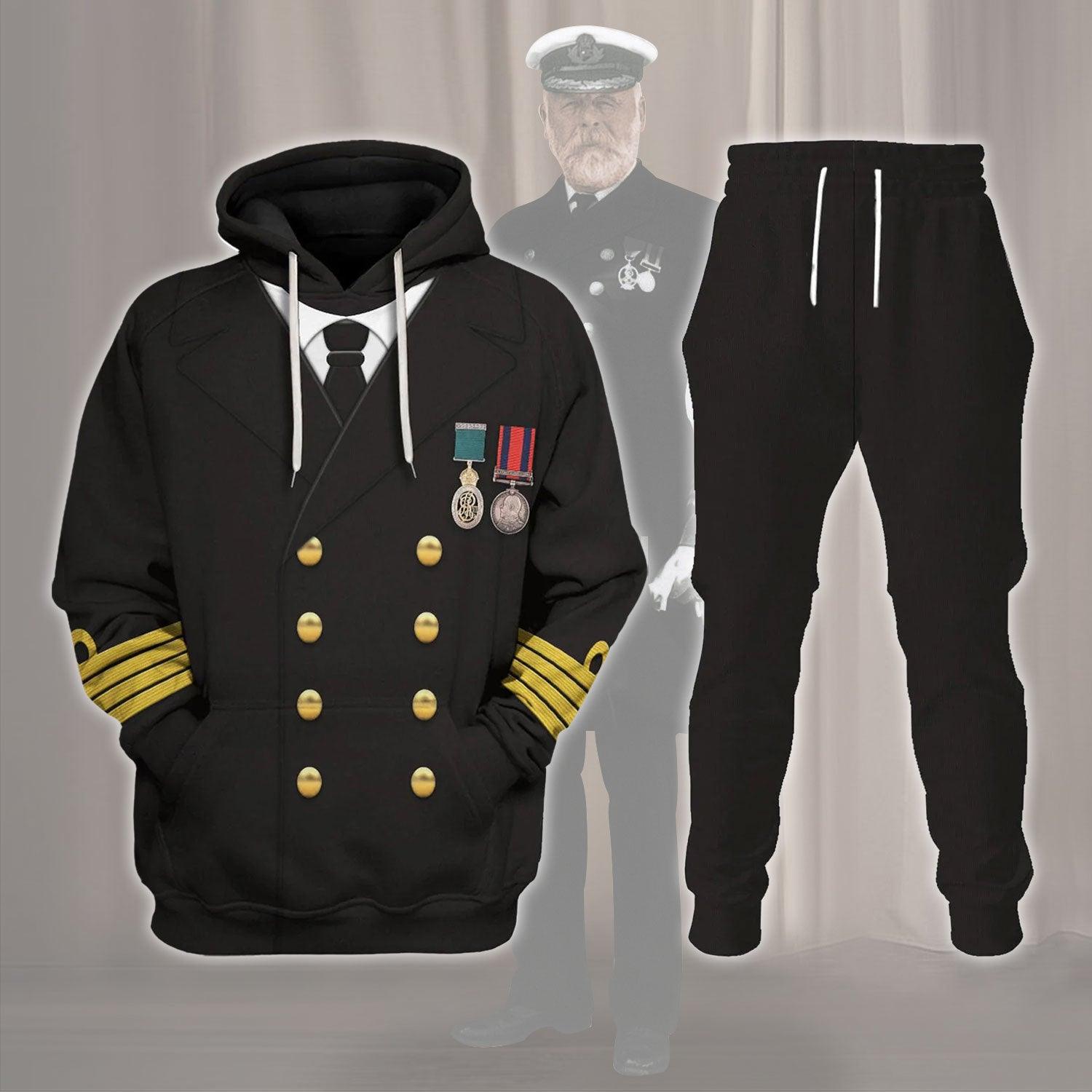 Titanic Captain Edward John Smith Costume Hoodie Sweatshirt T-Shirt Tracksuit