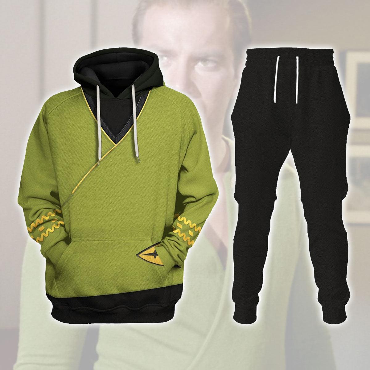 TOS Kirk Green Tunic T-shirt Fleece Hoodie Sweatpants Apparel