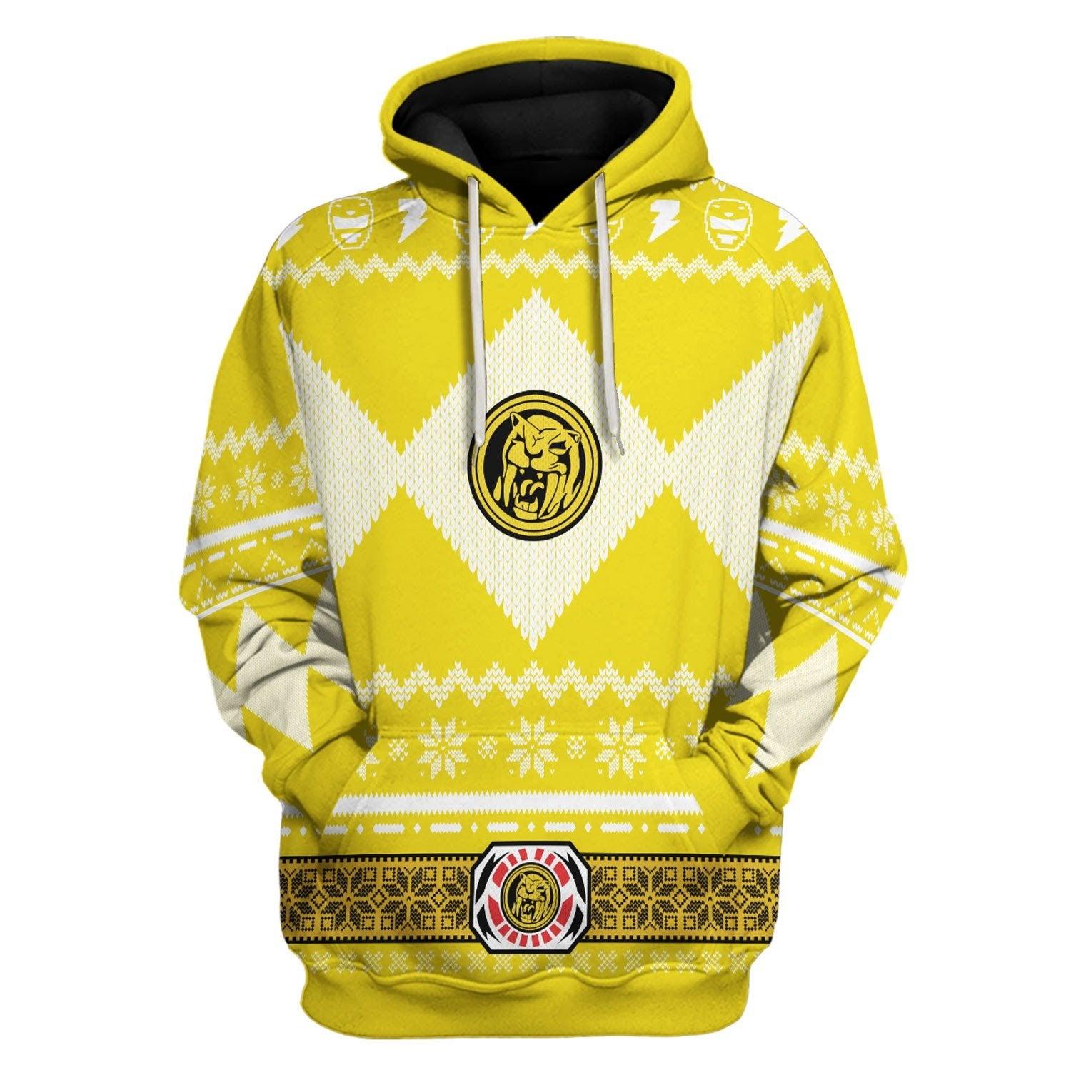 Unisex Tops Pullover Sweatshirt Yellow Power Ranger 3D Costumes