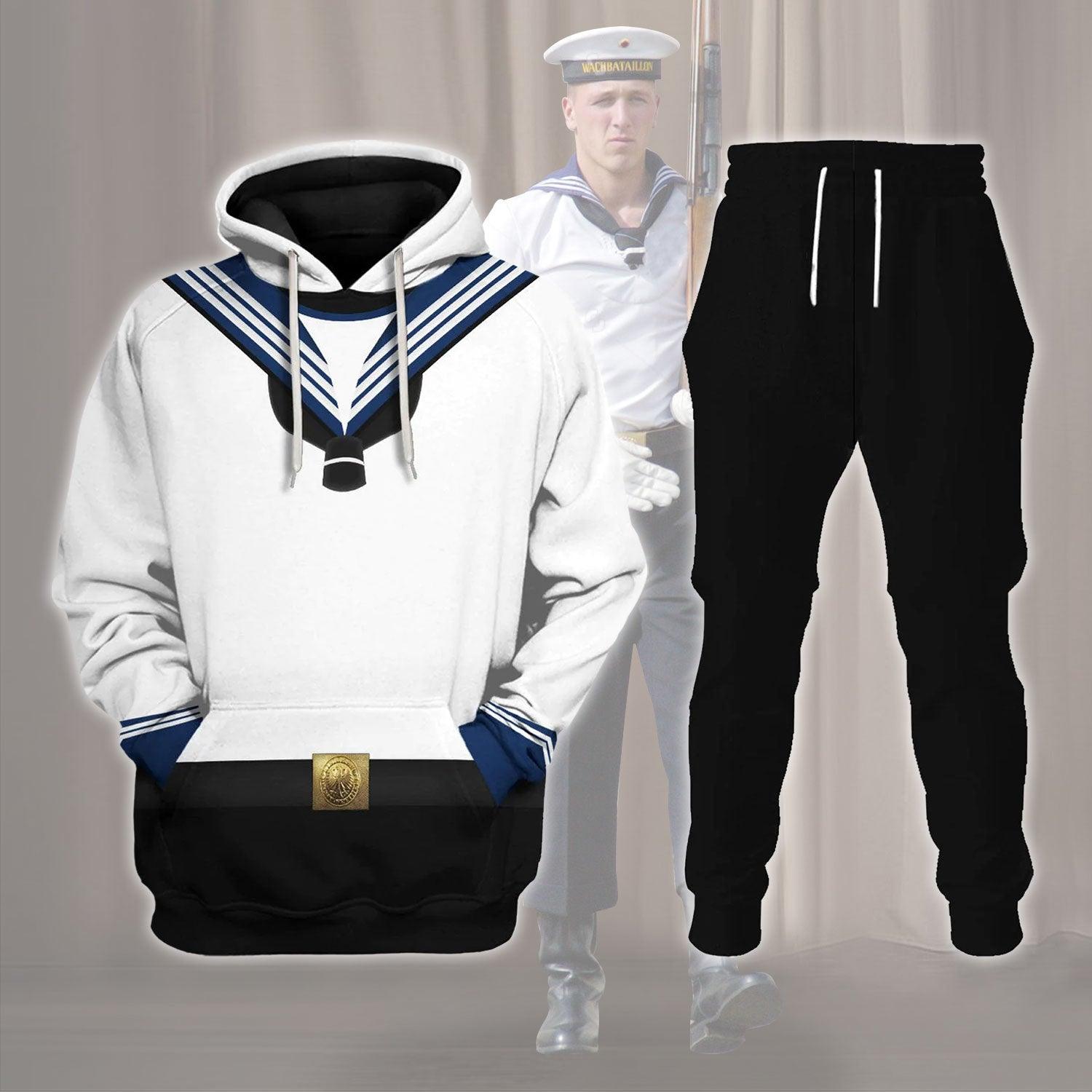 Wachbataillon Personnel In Navy Uniforms Greet Costume Hoodie Sweatshirt T-Shirt Tracksuit