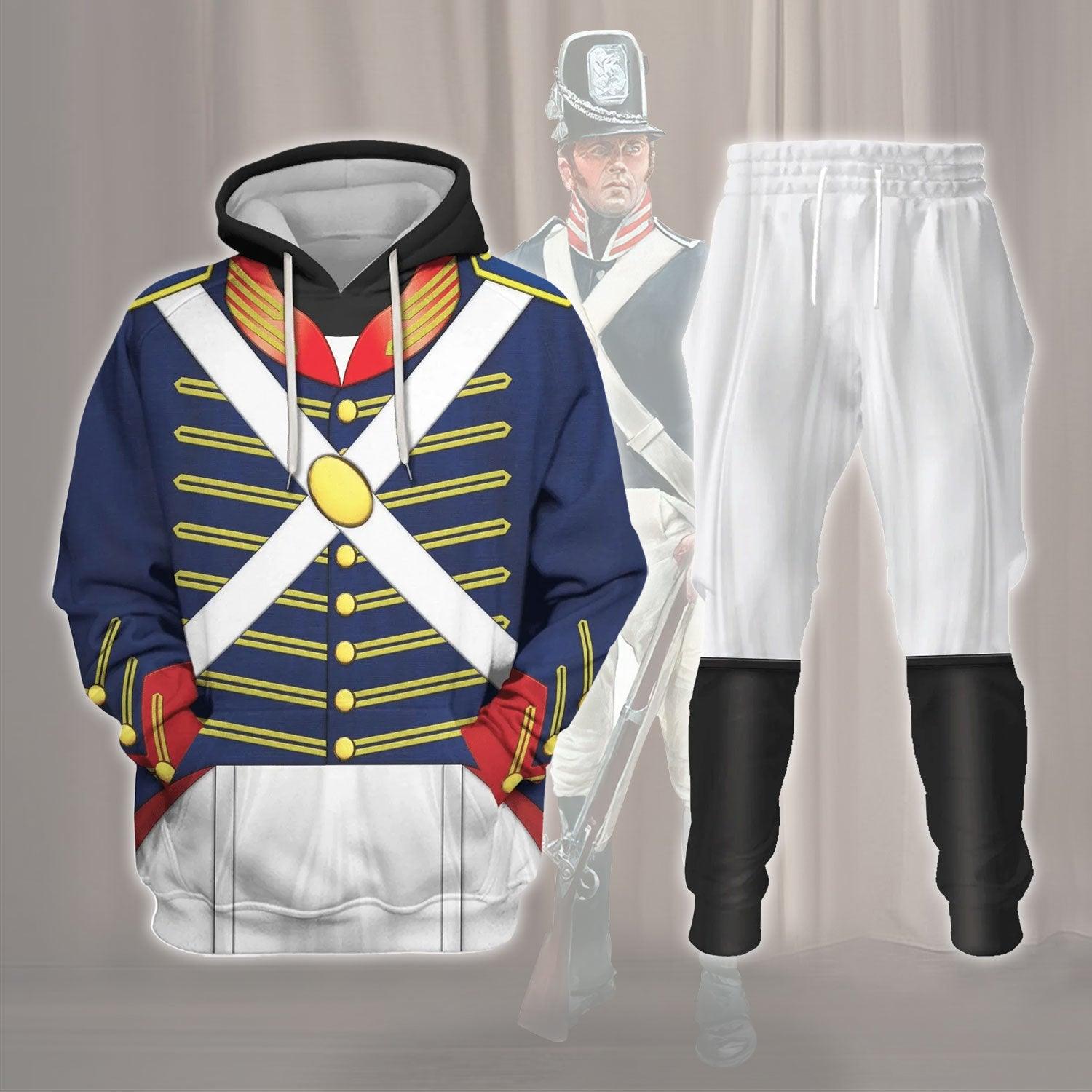 War of 1812 (1812-1815) US Army Costume Hoodie Sweatshirt T-Shirt Tracksuit