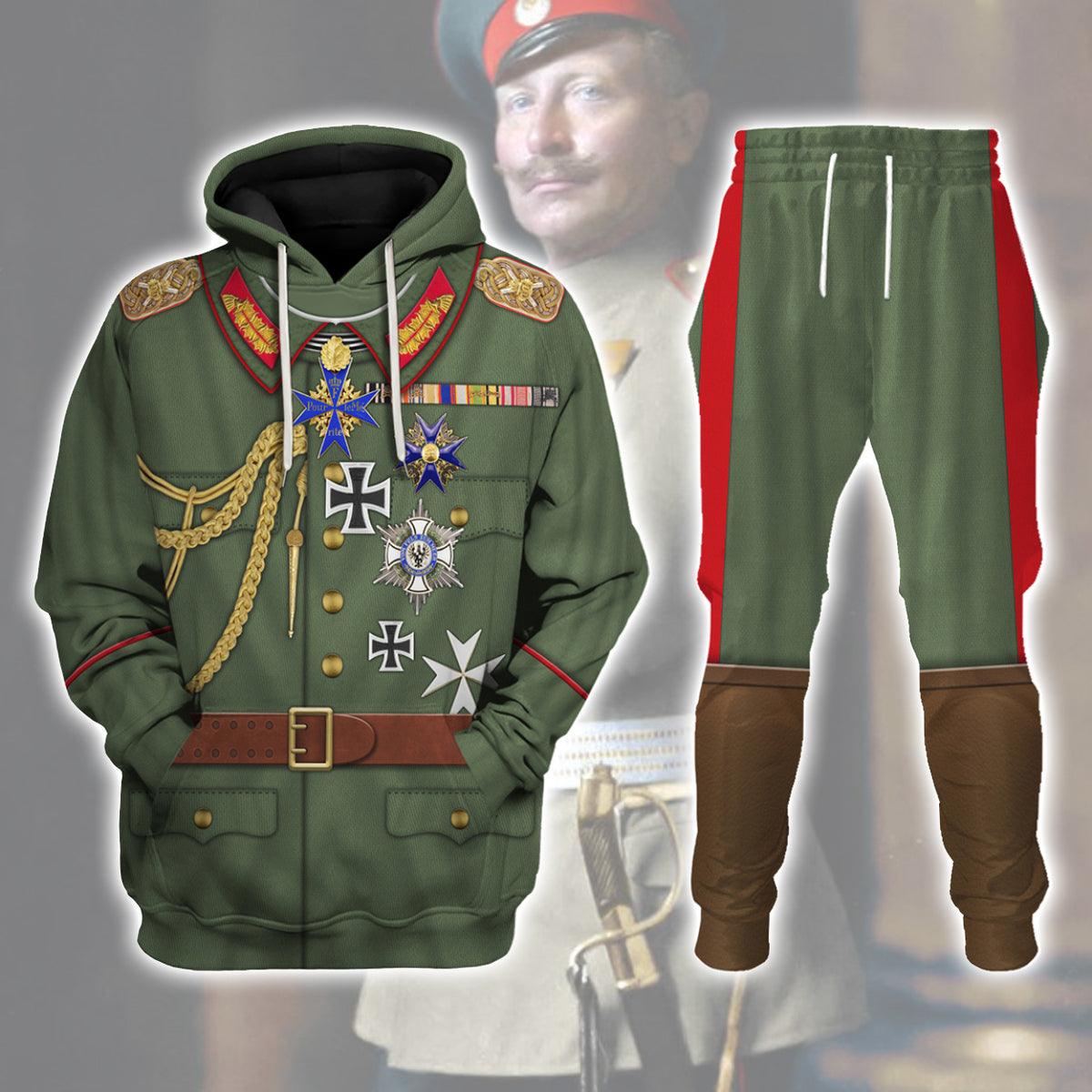 Wilhelm II Uniform German Emperor Costume Hoodie Sweatshirt T-Shirt Tracksuit