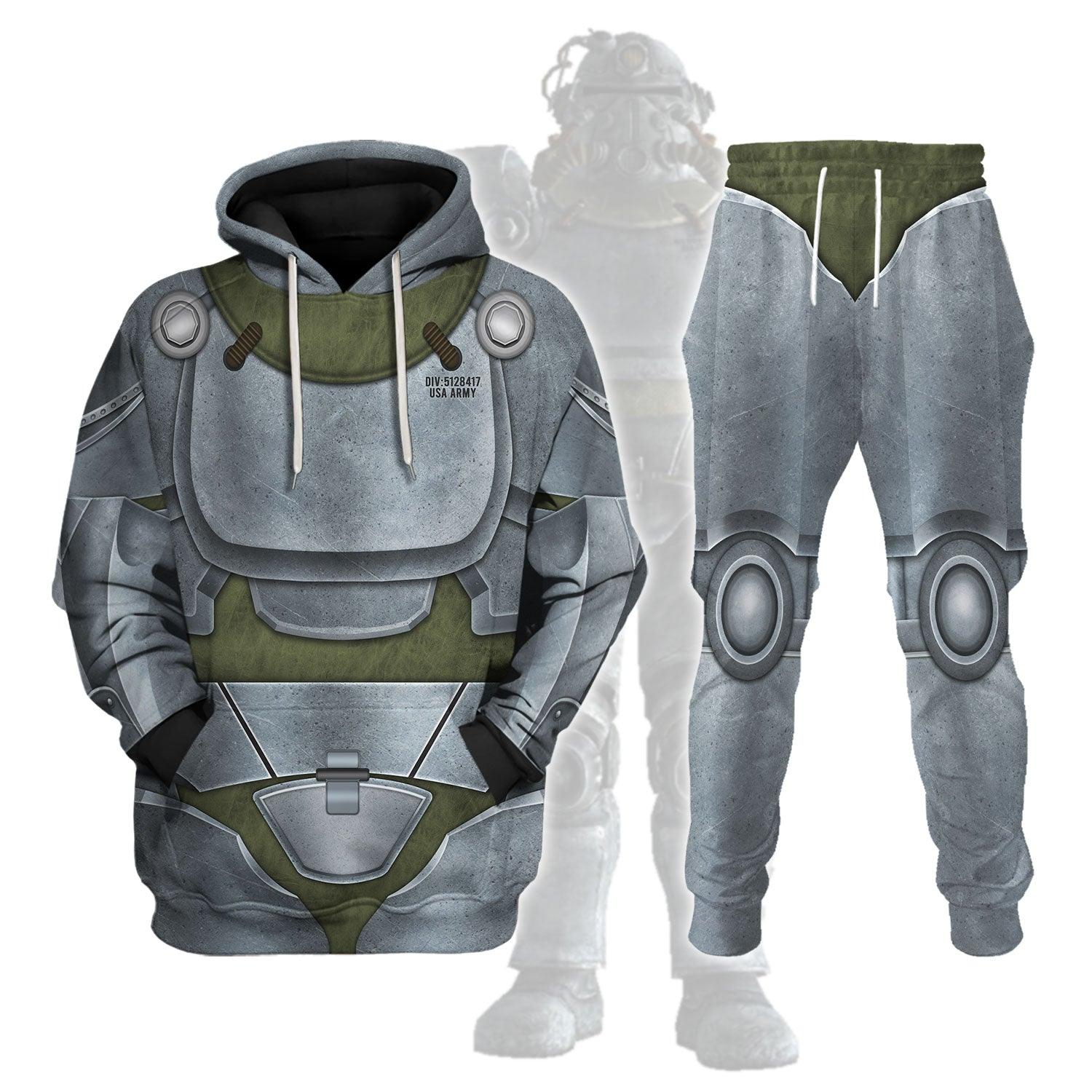 Winterized T-51b Fallout 4 Cosplay Tracksuit Hoodie Sweatshirt T-Shirt Tracksuit