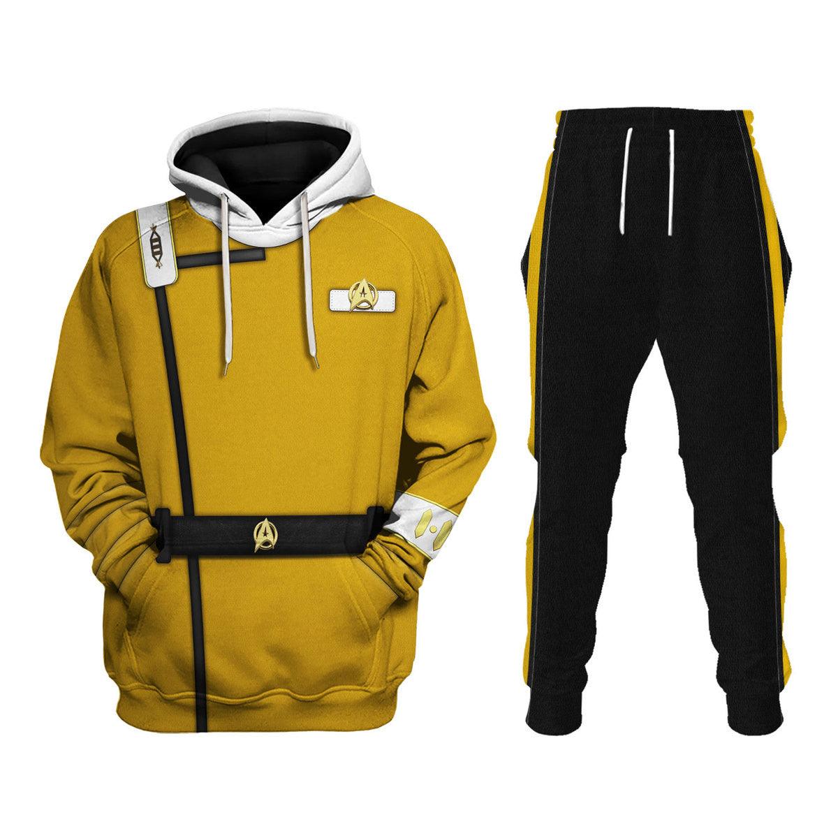 Wrath Of Khan Kirk Spock Starfleet Yellow T-shirt Hoodie Sweatpants Apparel