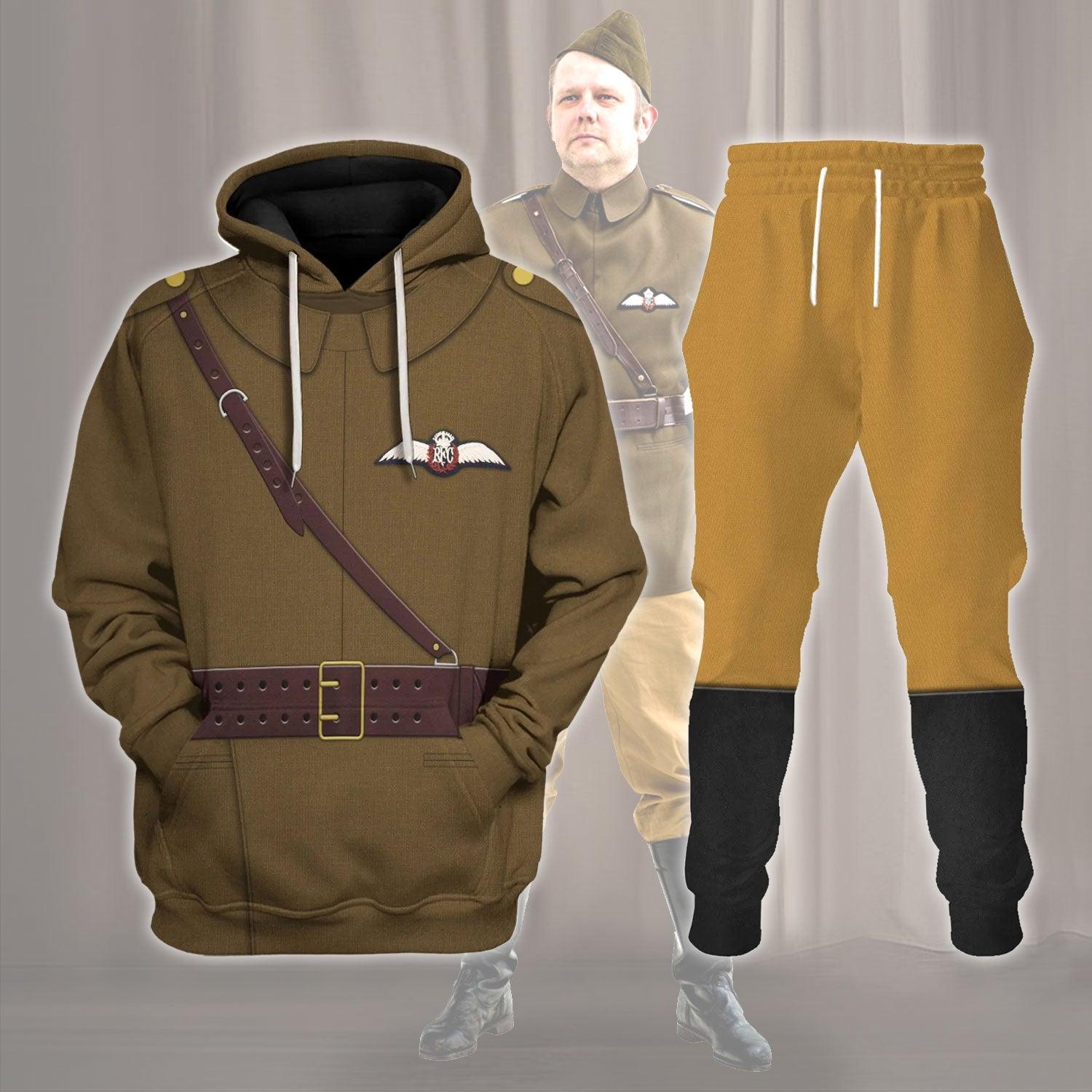 WW1 British Royal Flying Corps Costume Hoodie Sweatshirt T-Shirt Tracksuit