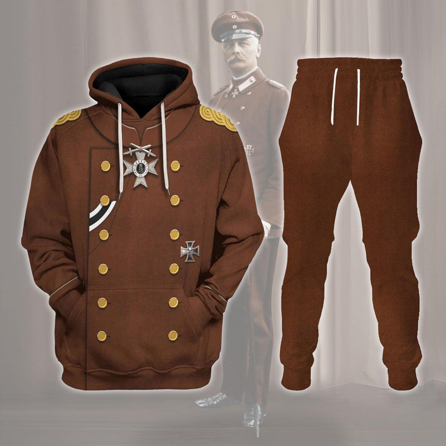 WWI Erich von Falkenhayn Costume Hoodie Sweatshirt T-Shirt Tracksuit