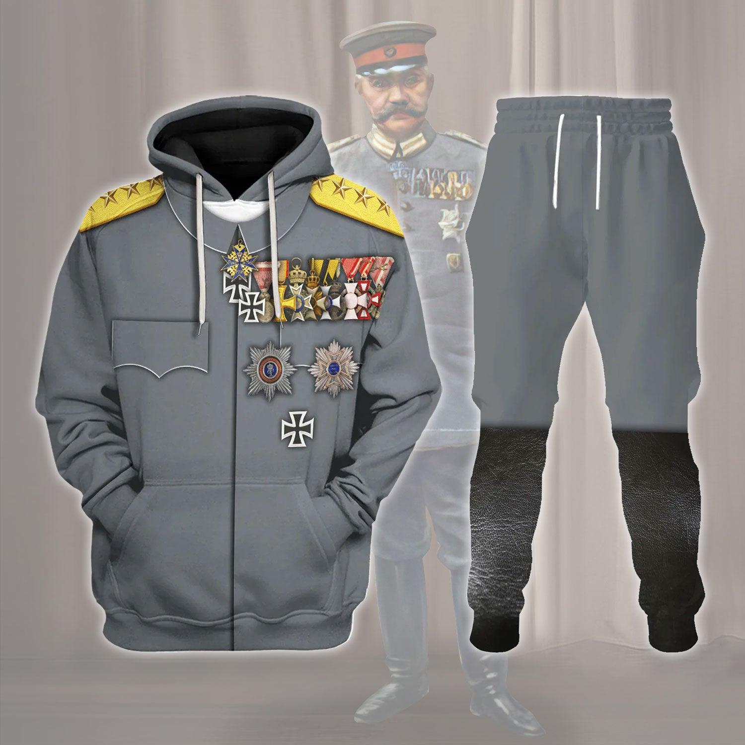 WWI German General Erich Ludendorff Costume Hoodie Sweatshirt T-Shirt Tracksuit