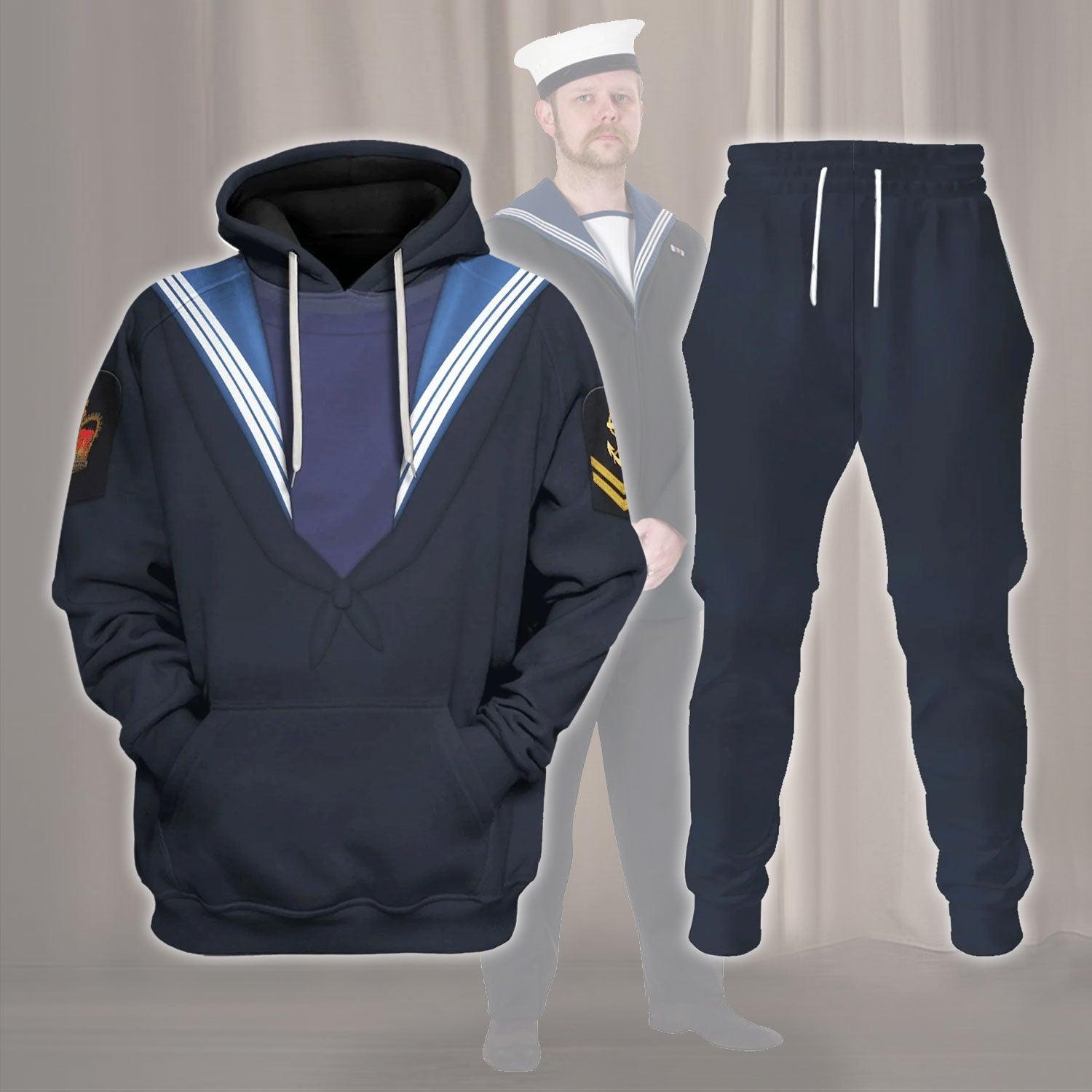 WWII Royal Navy – Ratings Costume Hoodie Sweatshirt T-Shirt Tracksuit